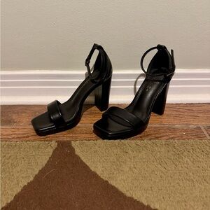 Lulu’s block heel, ankle-strap sandals. Black. Size 5.5 but fits a little large.